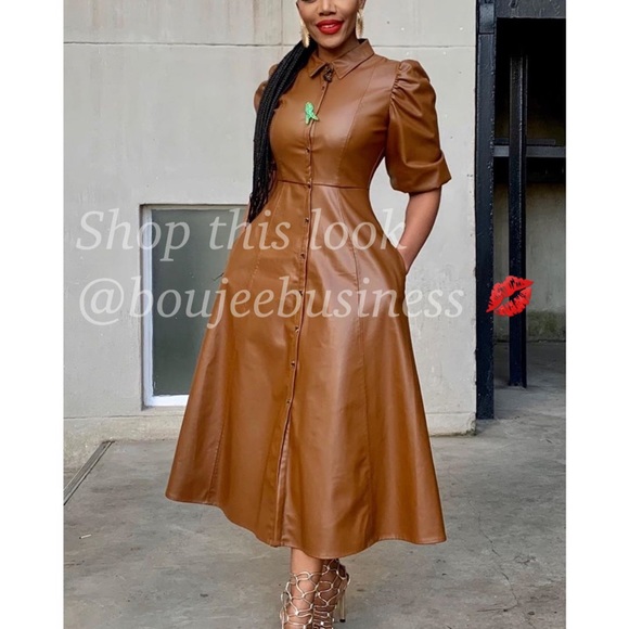 Zara Dresses & Skirts - ZARA Faux Leather Shirt Dress